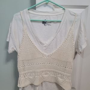Pilcro layered knit top